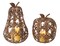 Melrose Set of 2 Bronze Apple and Pear Thanksgiving Pillar Candle Holders 13"
